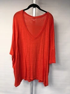 Eileen Fisher XL tunica di lino boxy tunica rossa a strati - Foto 1 di 4