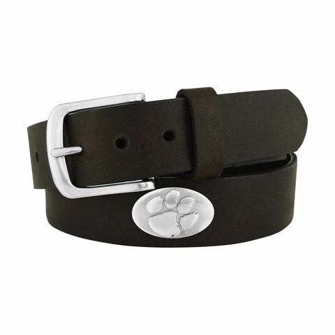 NCAA Clemson Tigers Leather Concho Belt Brown size 34 Cover