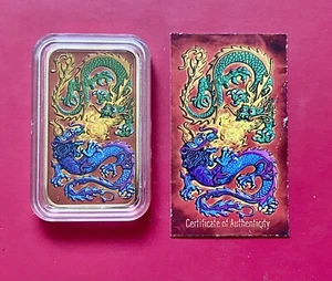 Australien 1 Dollar 2020 , 1 Oz Silber + Gilded „  Dragon" Rechteck  15/100 - Bild 1 von 4