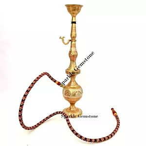 55.9cm Messing Shisha Antik Handgeschnitzt Raucher Hookah Jubiläum Geschenk - Bild 1 von 9