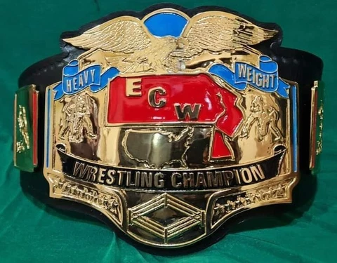 OLD First Ever ECW World Wrestling Championship Leather Belt Cover