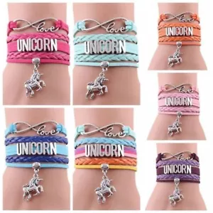 Infinity Love Unicornio Lindo Niñas Pulsera Dije Multicolor Nuevo Seguimiento Gratuito - Imagen 1 de 11