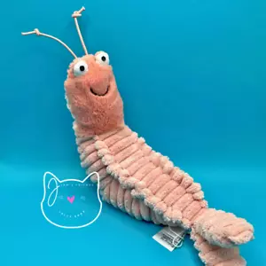 AUTHENTIC Jellycat SHELDON SHRIMP New NWT RARE HTF Cordy Roy Plush Soft Toy Pink - Picture 1 of 11