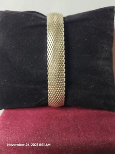 Vintage Sterling Mesh Chainmail Somerset Style Bracelet Signed GC  - Picture 1 of 8