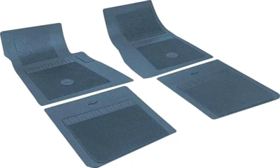 OER 4 Piece Dark Blue Floor Mat Set With Bow Tie 1958-81 Impala Bel Air Chevelle - Image 1 of 3