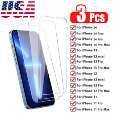 3-PACK pour iPhone 14 13 12 11 Pro Max XR XS Max verre trempé max protection d'écran