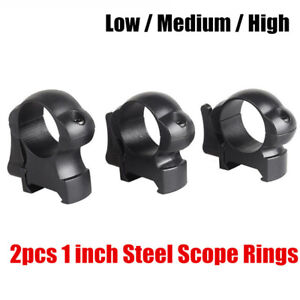 Tactical 2pcs 25.4mm Quick Release Low High Steel Scope Rings Fit 20mm Picatinny