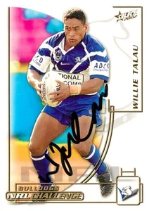 Signed 2002 Canterbury Bulldogs NRL Select Challenge Card - Willie Talau - Picture 1 of 3