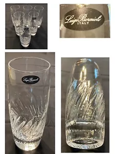 VINTAGE Bormioli Crystal Tumblers 14 oz. TWIST Clear ITALY 6-Piece Set - Picture 1 of 7