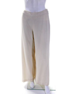 Ralph Lauren Black Label Womens Silk High Rise Wide Leg Flare Pants White Size 4