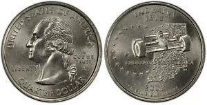 2002-D Indiana Statehood Quarter 25C unzirkulierte Münze Denver neuwertig STD19 - Bild 1 von 1