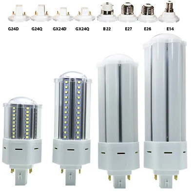 10W - 25W G24 GX24 E27 E14 E26 LED Horizontal Plug Light 2835 SMD Spotlight Lamp - Image 1 of 4