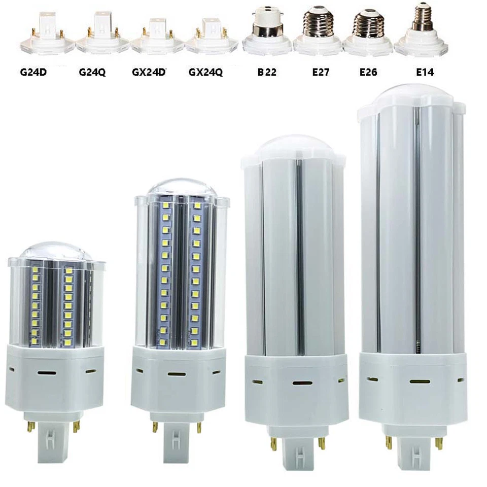 10W - 25W G24 GX24 E27 E14 E26 LED Horizontal Plug Light 2835 SMD Spotlight Lamp - Image 1 of 4
