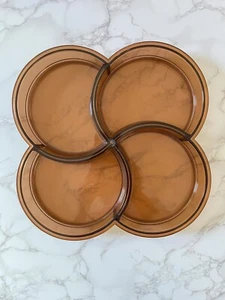 VTG Dansk Designs Denmark Divided Serving Dish Tray Swirl Amber MCM - Picture 1 of 5
