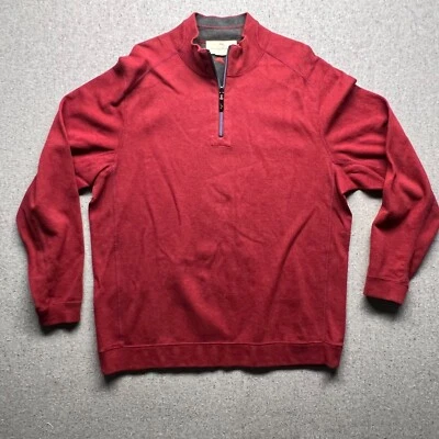 Tommy Bahamas Pullover Herren XL Erwachsene Burgund Grau Wendepullover Fleece - Bild 1 von 4