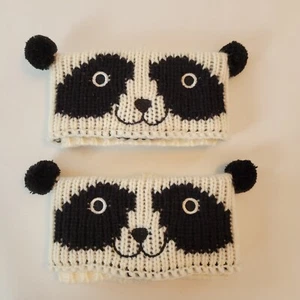Cupcakes & Cartwheels Panda Bear Knitted Boot Cuffs Toppers OSFA - Picture 1 of 5