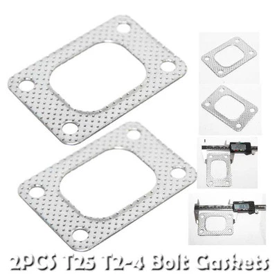 Junta de 4 pernos de escape de entrada turbo 2 piezas Turbo T25 T28 GT25 GT28R GT2876R  Foto 1 de 4