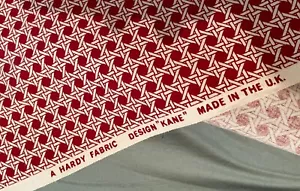 Hardy Cotton "Kane" - Burgund & Pantry weiß unbenutzt Made in Great Britain x 1 M - Bild 1 von 3