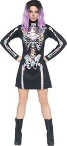 Holographic Skeleton Dress Adult Womens Costume NEW - Picture 1 of 7