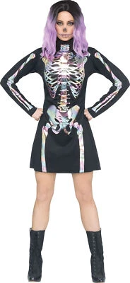 Holographic Skeleton Dress Adult Womens Costume NEW  - Image 1 of 4