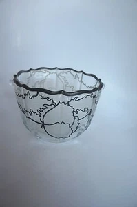 SALE!!! VINTAGE GLASS BOWL WITH STERLING SILVER TRIM - Bild 1 von 4