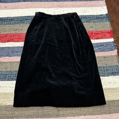 Vintage Bobbi Brooks Velvet Black Pencil Dress 23x21" - Image 1 of 4