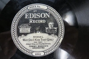 Tommy Monaco's Orchestra - EDISON 51314 - Why Did I Kiss that Girl - Fox Trot - Imagen 1 de 4