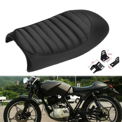 For Honda CB Suzuki GS Cafe Racer Retro Refit Flat Brat Hump Saddle Seat Cushion Foto 1 de 4