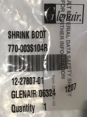 Glenair 770-003S104R  Heat Shrink Molded Boot - Lipped Straight Shrink Boot - Image 1 of 4