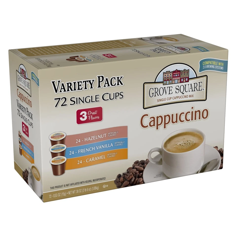 Grove Square Cappuccino Variety Pack - 72 Pack