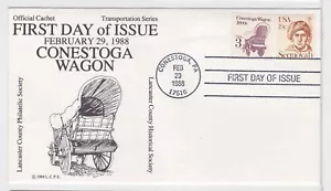 TurtlesTradingPost- Conestoga Wagon 1800s- 1988 #2252 FDC Lancaster Philatelic - Picture 1 of 1