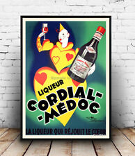 Cordial Medoc: Vintage französischer Likör Werbeplakat Reproduktion.