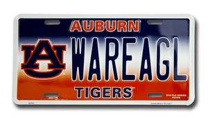 AUBURN TIGERS CAR TRUCK TAG LICENSE PLATE WAR EAGLE FOOTBALL SIGN UNIVERSITY - Picture 1 of 1