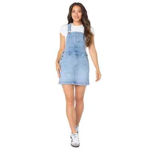 Celebrity Pink Denim Overalls Skirtall Dress Light Wash Juniors Plus Size XXXL - Picture 1 of 4