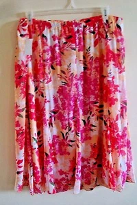 Ladies  Plus  Floral Skirt Pink Passion Size 1X  Laura Scott - Picture 1 of 2