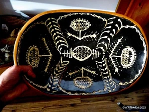 Slipware Keramik Keramik Servierschale Schale Abstraktes Blumenmuster - Bild 1 von 6
