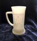 Vintage Federal White Milk Glass Tavern Scene Beer Stein Mug