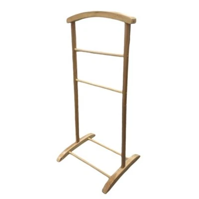 Homebrella Deluxe Hardwood Clothes Valet Stand - Natural Wood Color-