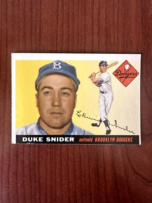 Topps Duke Snider 1955.  Última carta en set, #210. Foto 1 de 2