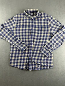 Under Armour Flannel Shirt Men's XL Blue Plaid Snap Button Up Outdoor Hunting - Picture 1 of 12
