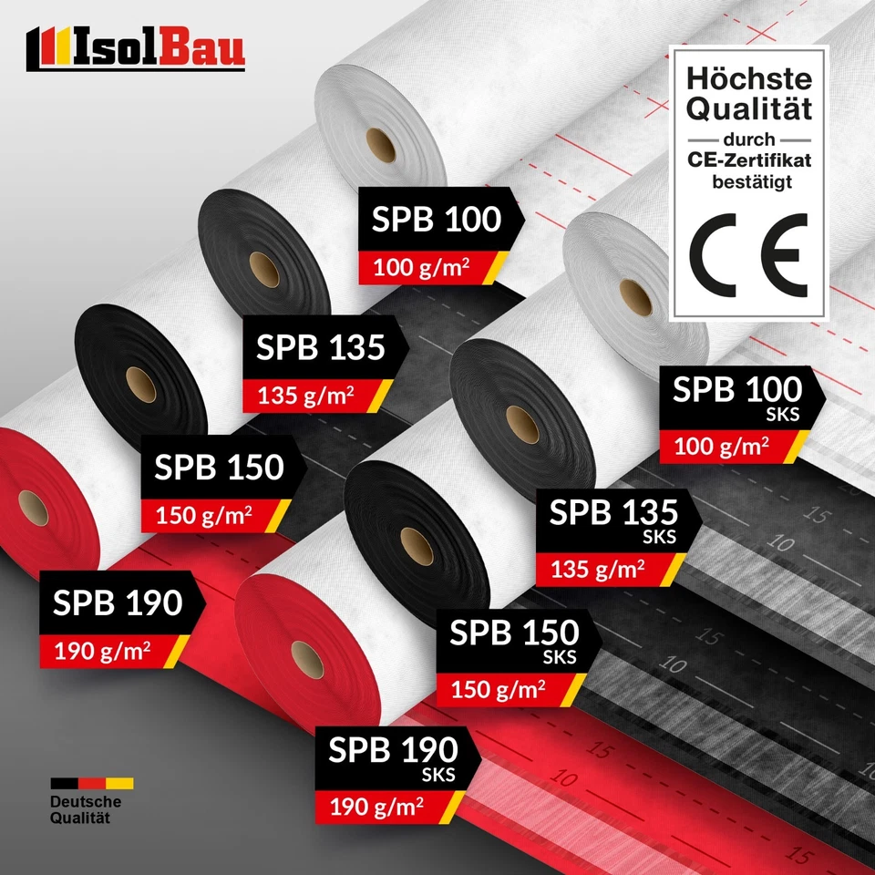 Unterspannbahn Dach Unterdeckbahn 100g - 190g Dachbahn Dachfolie Schalungsbahn - Bild 1 von 4