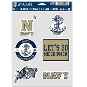 Navy Midshipmen Multi-Use 6 Fan Pack NCAA Decal Stickers *Free Shipping - Picture 1 of 1