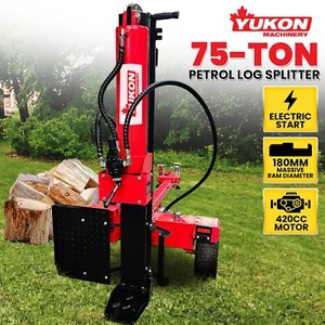 Yukon 75Ton Petrol Hydraulic Horizontal and Vertical Log Splitter Electric Start - Picture 1 of 11