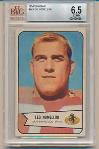 1954 Bowman Fußball Leo Nomellini (SP) (HOF) (#76) BVG6.5 BVG - Bild 1 von 2