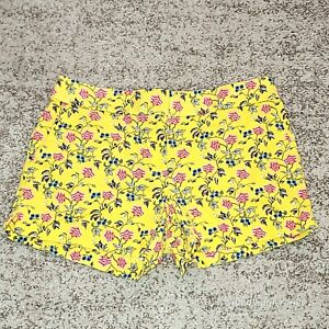 Ann Taylor LOFT Riviera Petite Shorts Yellow Floral Sz 8P 3.5 Inseam