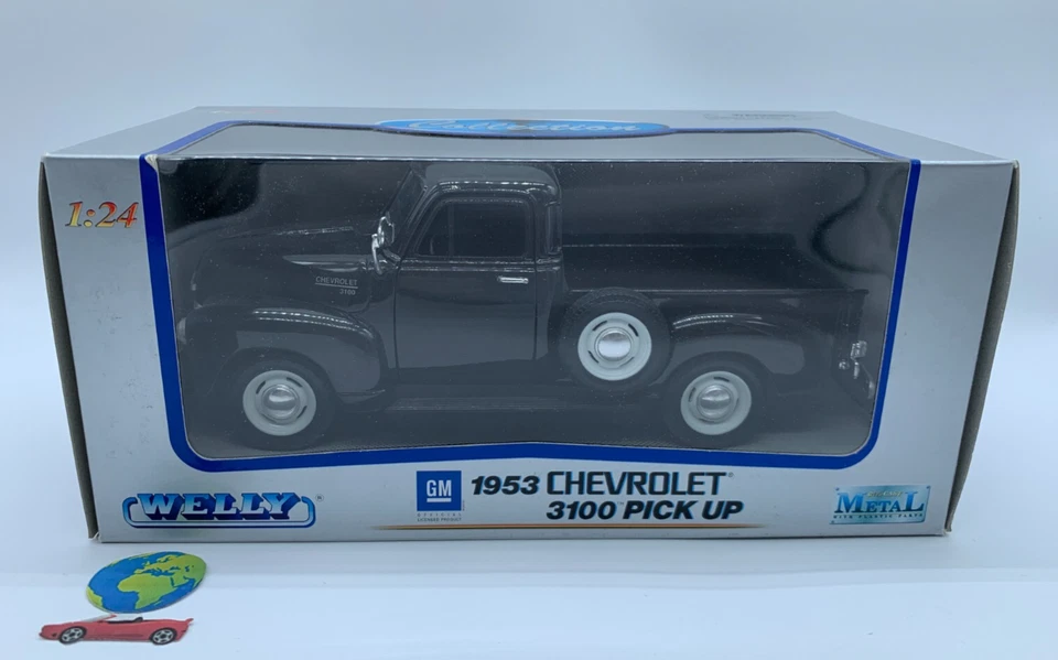 Welly Chevrolet 3100 Pick Up 1953, automodello scala 1:24, vintage (1828) - Immagine 1 di 4