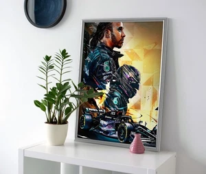 Póster o lienzo Lewis Hamilton - Fórmula 1 Lewis Hamilton arte de pared carreras de F1 - Imagen 1 de 4