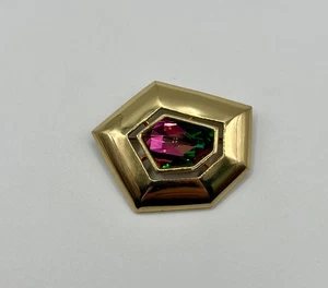 Broche prendedor geométrico vintage de vidrio arco iris - Imagen 1 de 9