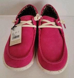 NWT Ariat Hottest Pink Hilo Women’s Ladies Shoes Slip-On Ieopard Inside Size 6.5 - Picture 1 of 9