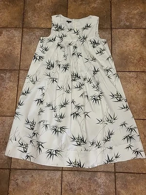 Vestido Talbots Marfil con Estampado de Bambú Talla 14 Fluido  Foto 1 de 4